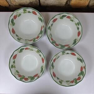Primrose Vintage MELAMINE Dessert Bowls Set of 4 Small Strawberry Fields🍓NEW